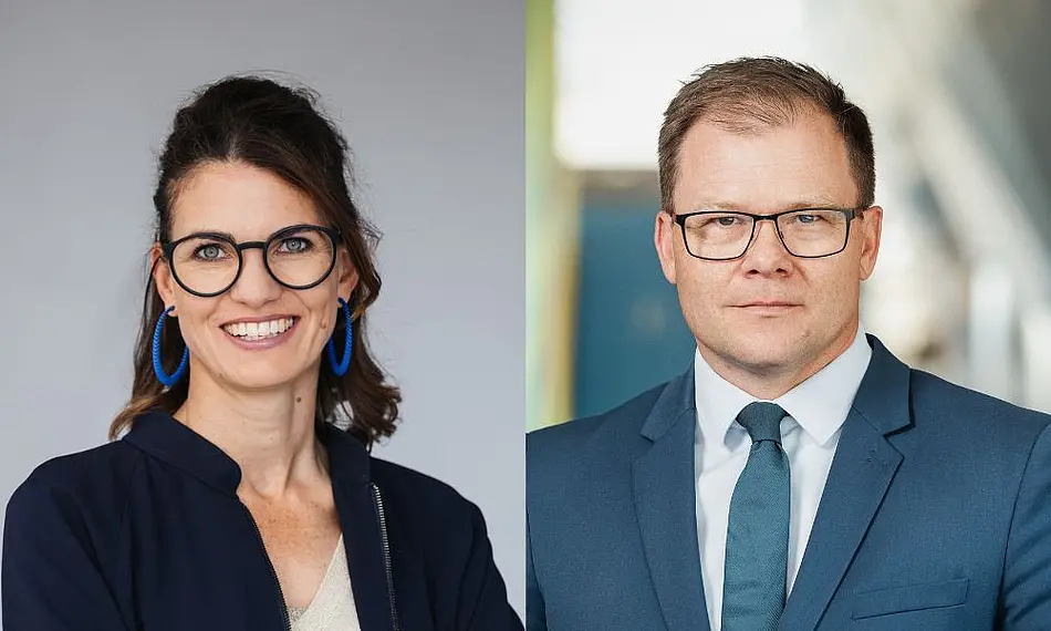 2 Porträtfotos: Prof. Dr. Cornelia Betsch und Carsten Schneider