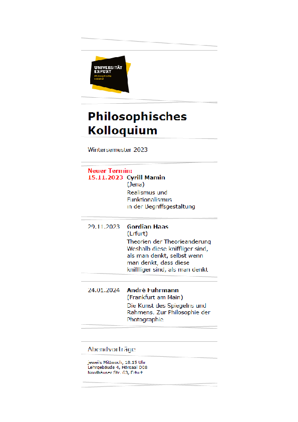 Plakat Philosophisches Kolloquium 2023