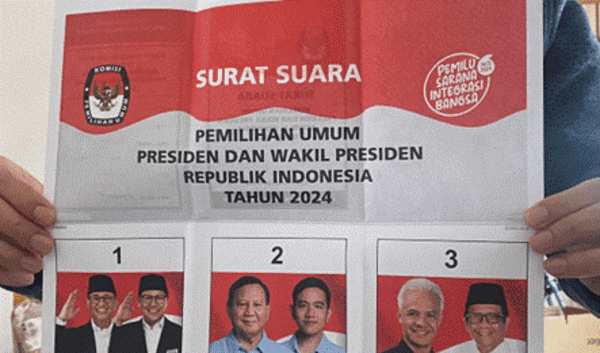 Indonesia General Election 2024’s Ballot Paper (Photo by Viddy Ranawijaya, 2024)
