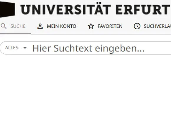 Startseite des Suchportals Discovery der UB Erfurt
