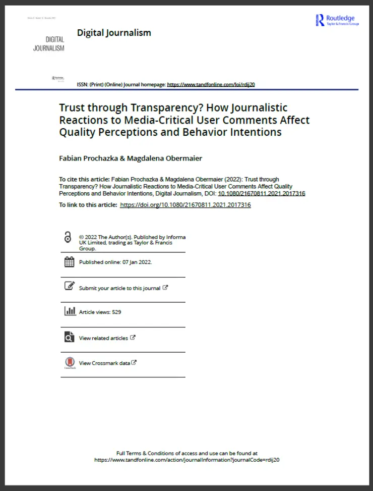 [Translate to English:] Trust through transparency