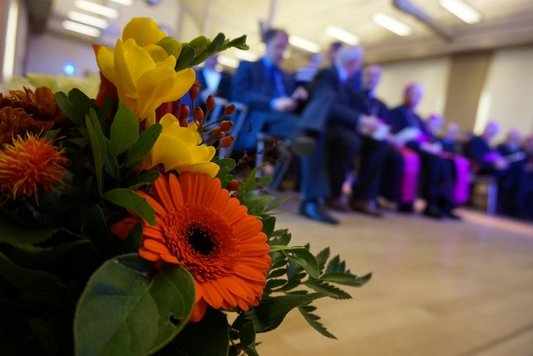Blumen im Auditorium Coelicum an der Katholisch-Theolgischen Fakultät der Universität Erfurt