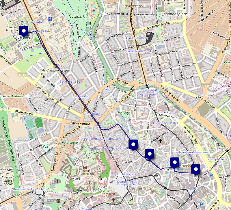 Stadtplan City Walk 23.10.2025