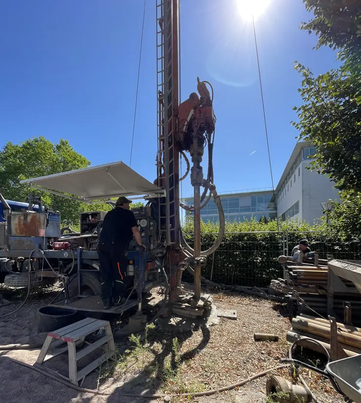 Geothermie-Bohrung auf dem Campus