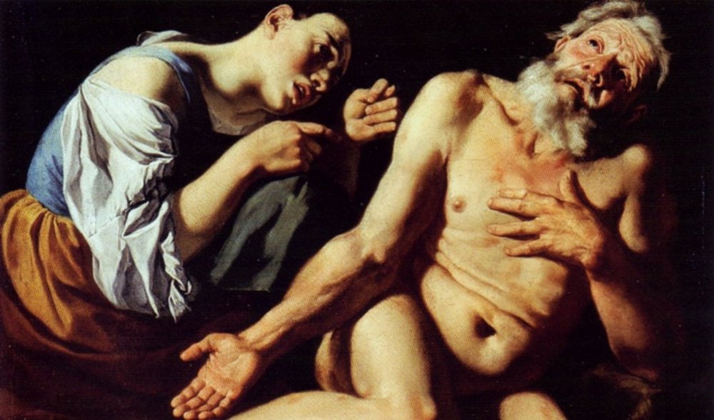 Job Mocked by his wife by the painter Gaspare Traversi