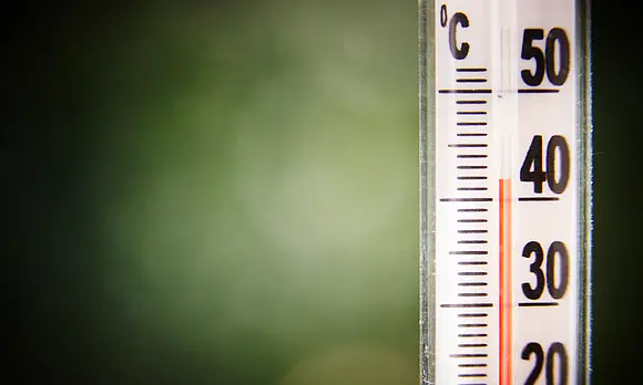 a thermometer showing 42 degrees Celsius
