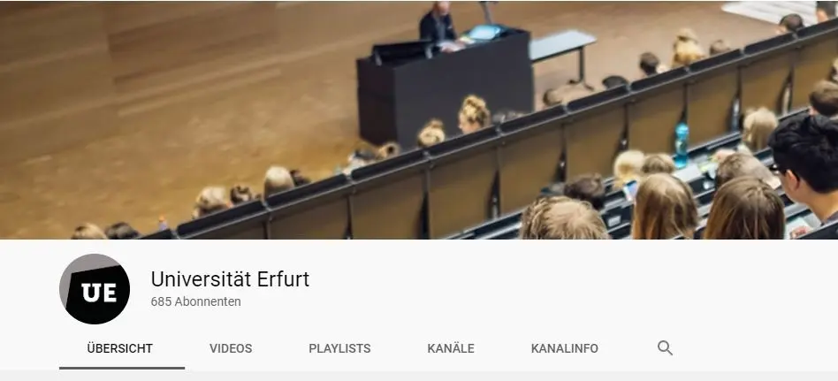 [Translate to English:] Youtube-Kanal Uni Erfurt