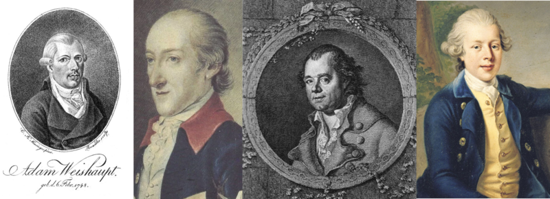 Adam Weishaupt, Adolph Freiherr von Knigge, Johann Joachim Christoph Bode, Ernst II. von Sachsen-Gotha-Altenburg.