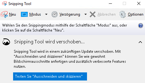 Snipping Tool in Windows 10 1809