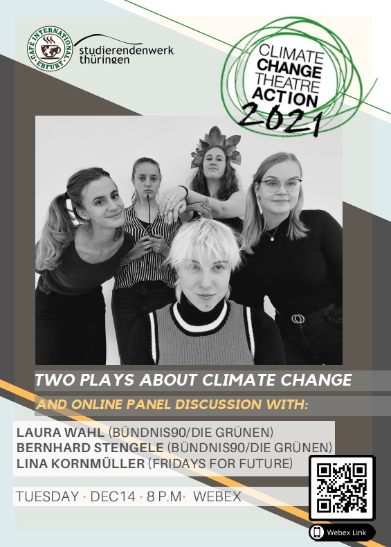 Poster advertising Panel Discussion about Theater Plays and Climate Change